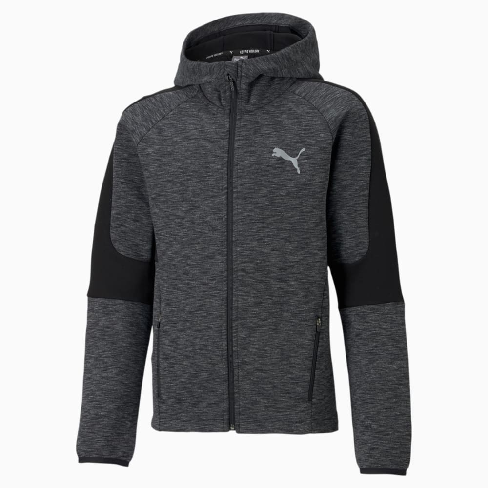 Изображение Puma Детское худи Evostripe Full-Zip Youth Hoodie #1: Puma Black