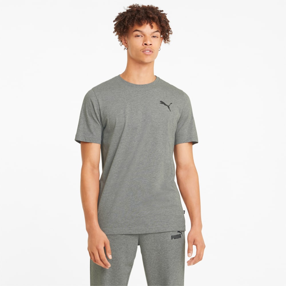 Изображение Puma Футболка Essentials Small Logo Men's Tee #1: Medium Gray Heather-Medium Gray Heather-Cat