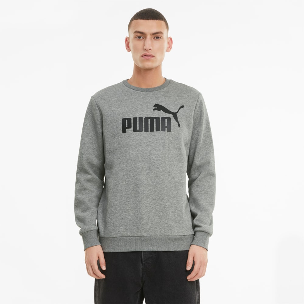 Изображение Puma Свитшот Essentials Big Logo Crew Neck Men's Sweater #1: Medium Gray Heather