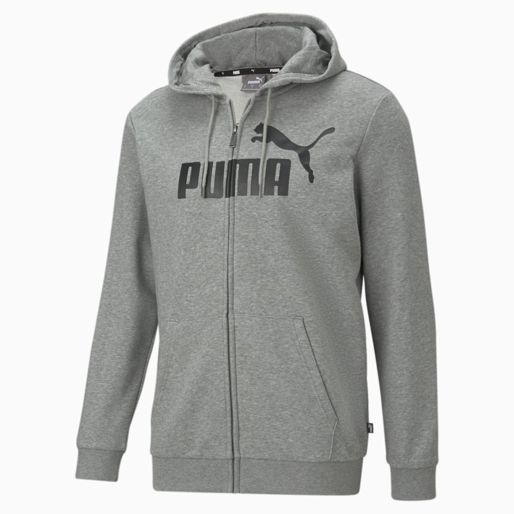 Изображение Puma Толстовка Essentials Big Logo Full-Zip Men's Hoodie #1: Medium Gray Heather