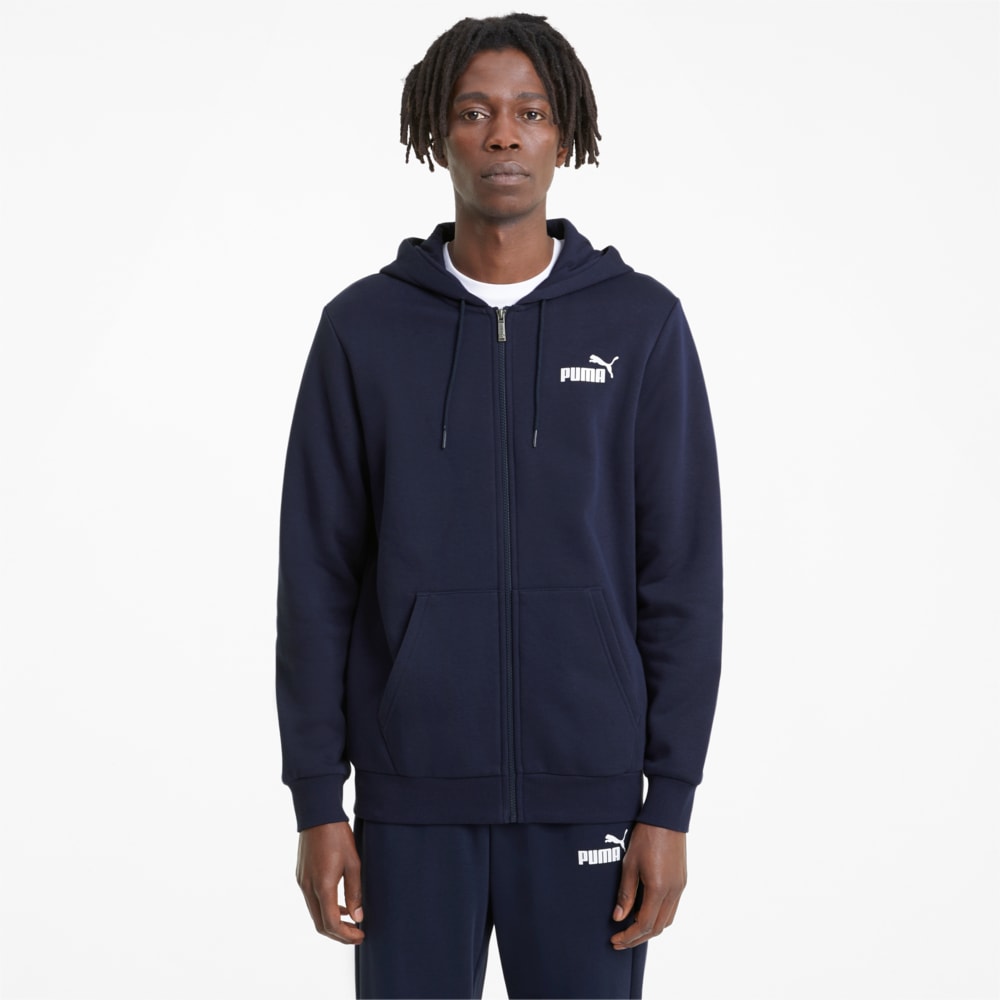 Зображення Puma Толстовка Essentials Full-Zip Logo Men's Hoodie #1: Peacoat