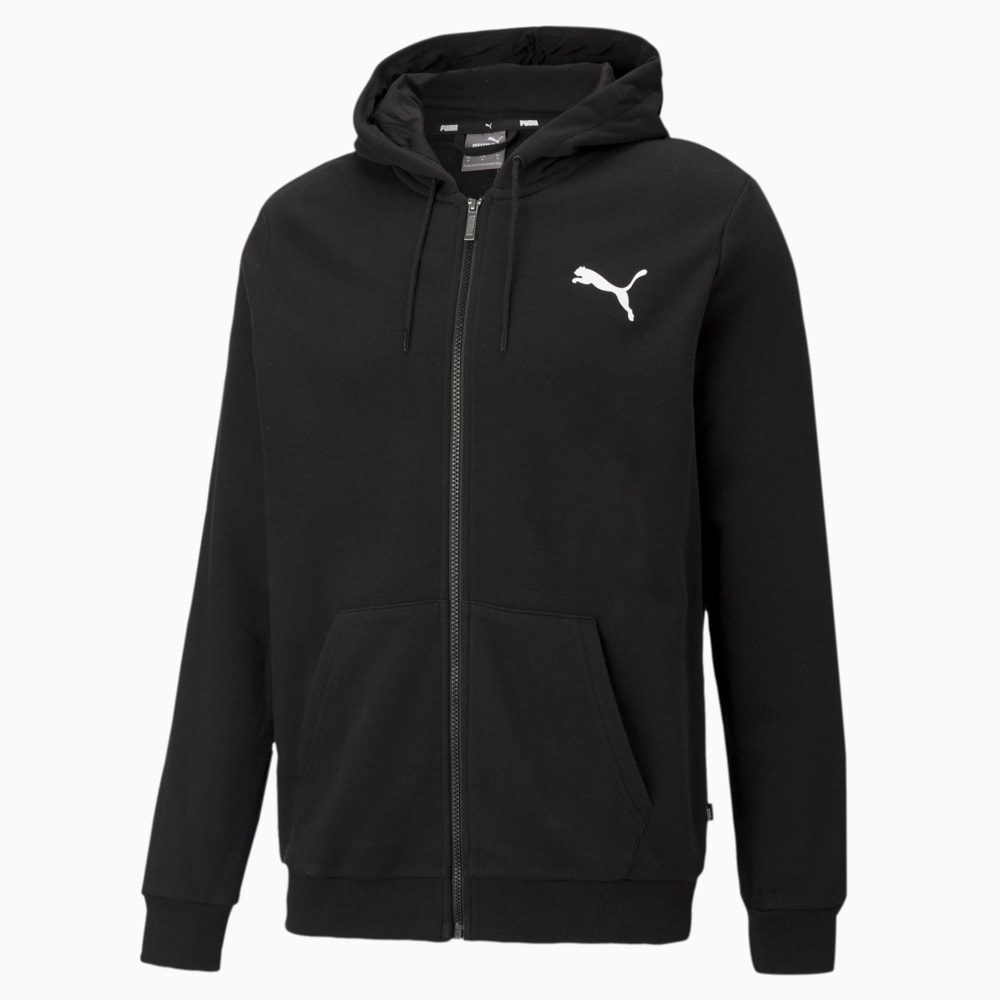 Изображение Puma Толстовка Essentials Small Logo Full-Zip Men's Hoodie #1: Puma Black-Cat