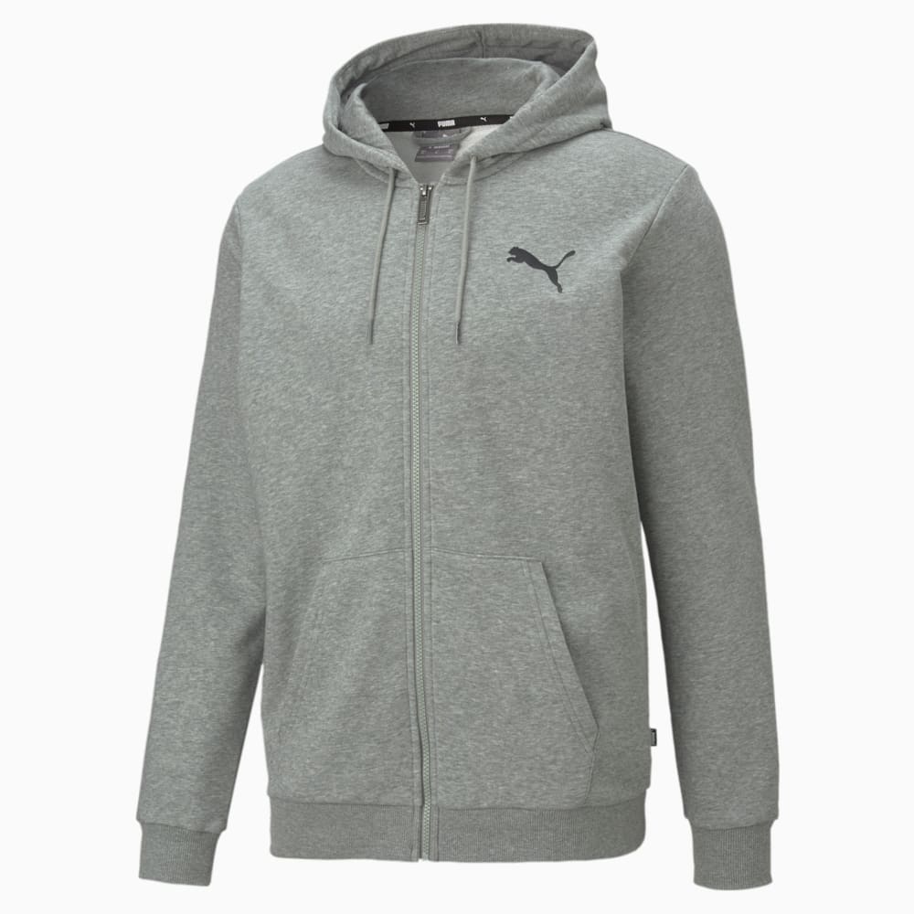 Изображение Puma Толстовка Essentials Small Logo Full-Zip Men's Hoodie #1: Medium Gray Heather-Cat