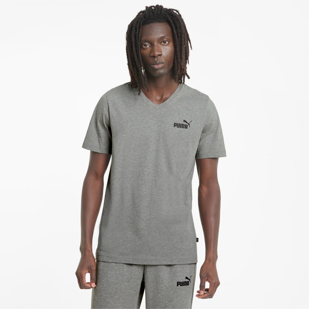 Зображення Puma Футболка Essentials V-Neck Men's Tee #1: Medium Gray Heather