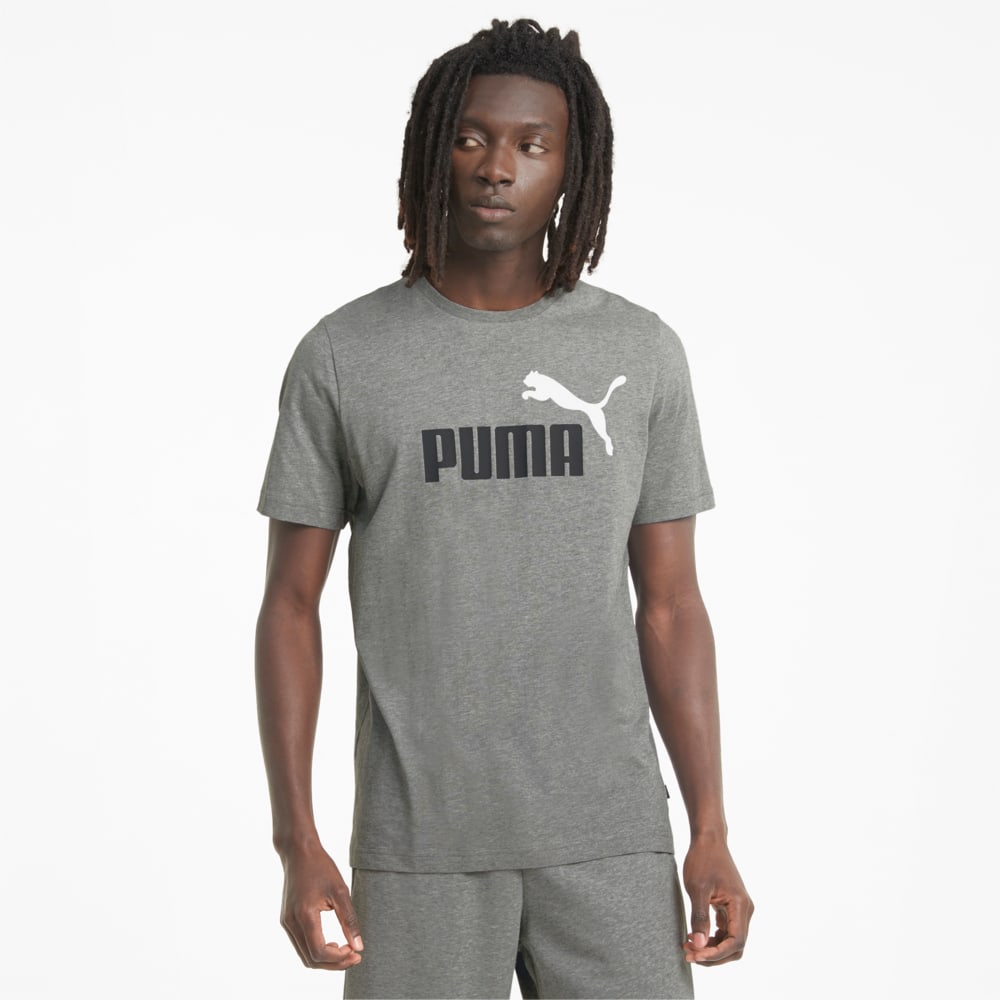 Изображение Puma Футболка Essentials+ 2 Colour Logo Men's Tee #1: Medium Gray Heather