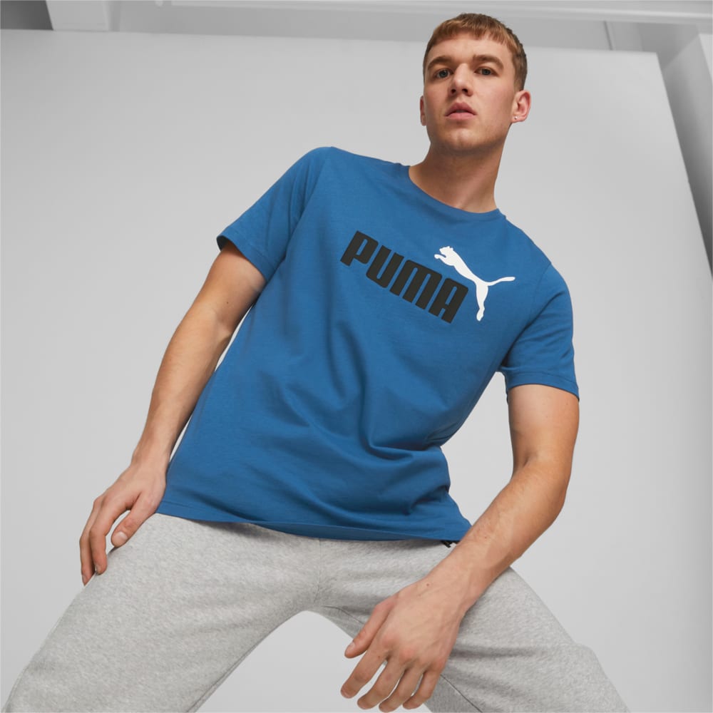 Изображение Puma Футболка Essentials+ 2 Colour Logo Men's Tee #1: Lake Blue
