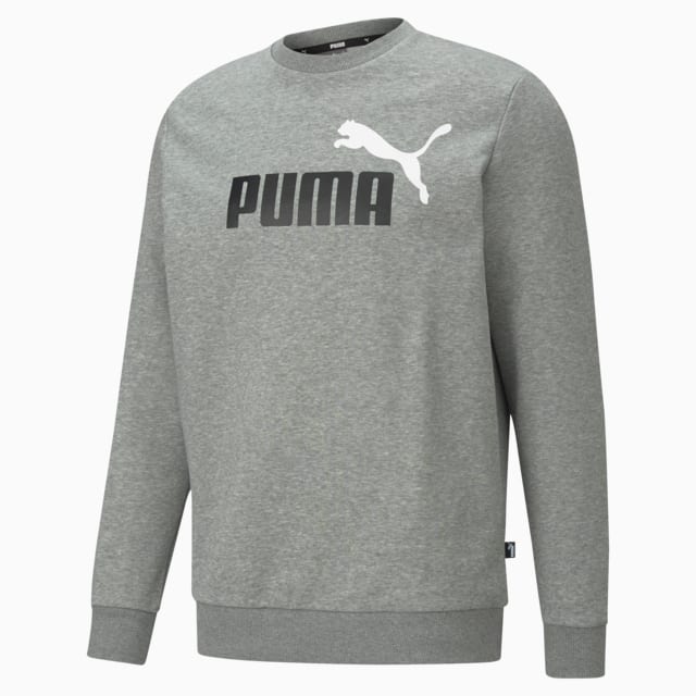 Imagen PUMA Polerón de cuello redondo y logotipo grande bicolor para hombre Essentials+