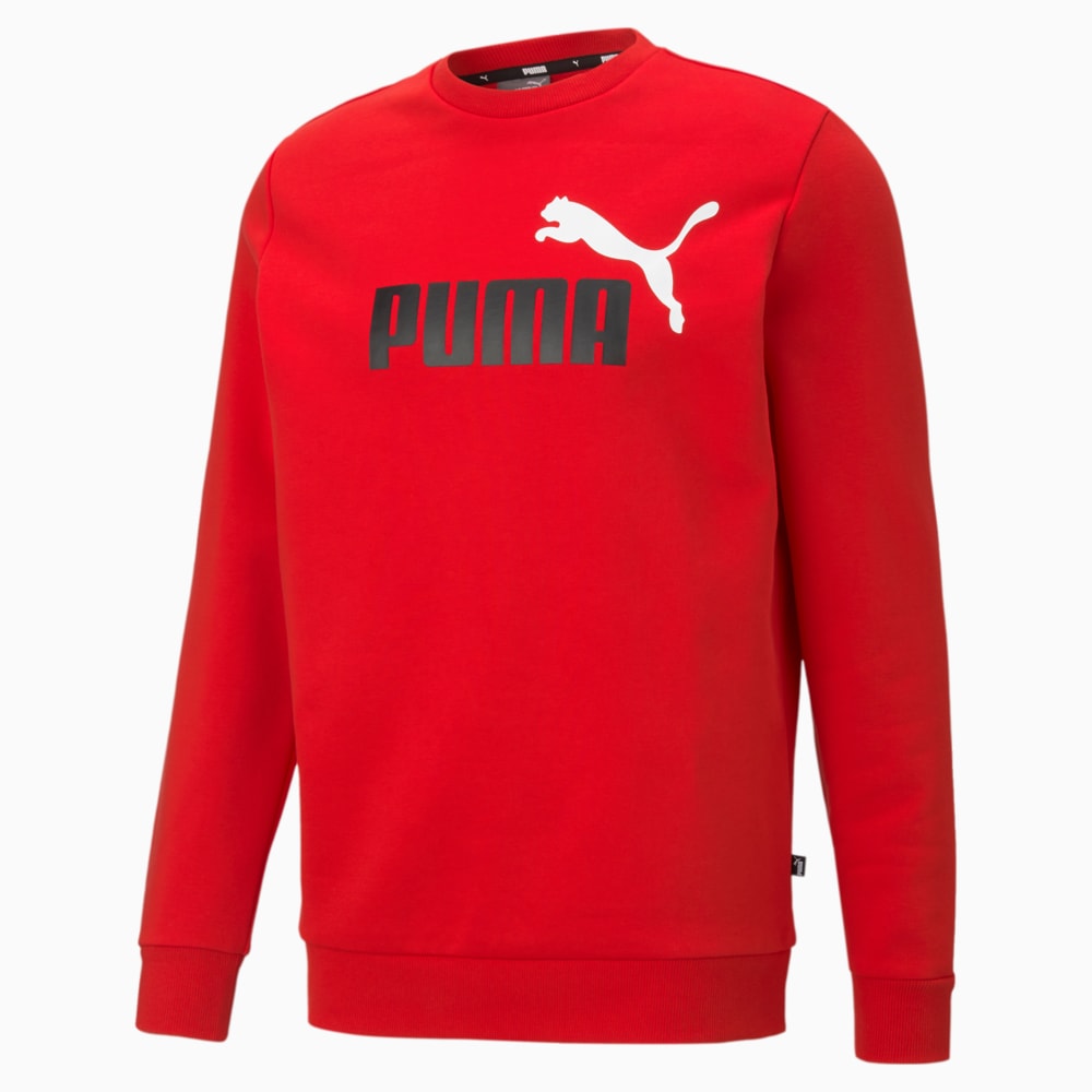 Imagen PUMA Polerón de cuello redondo y logotipo grande bicolor para hombre Essentials+ #1