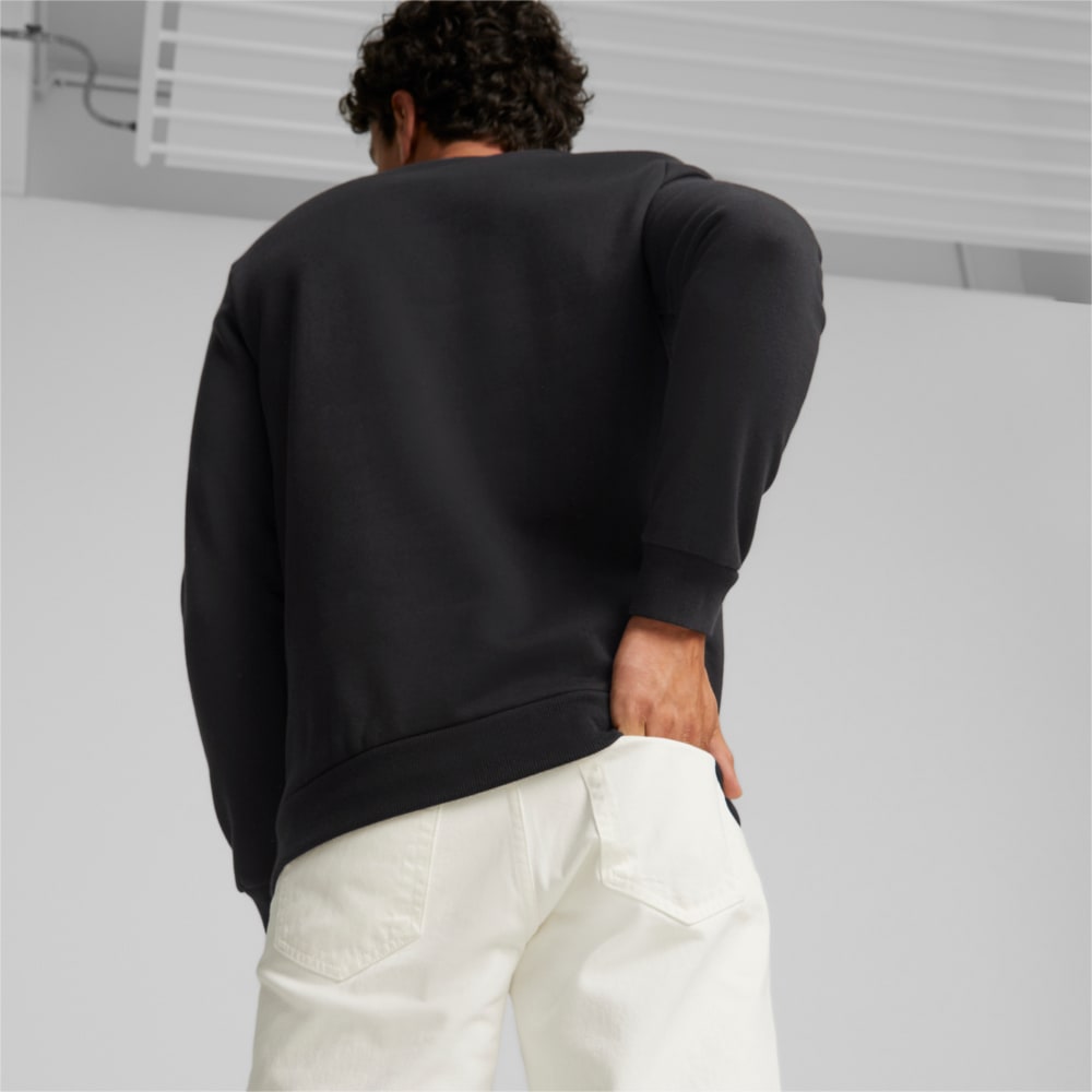 Изображение Puma Толстовка Essentials+ Two-Tone Big Logo Crew Neck Men's Sweater #2: Puma Black-tangerine