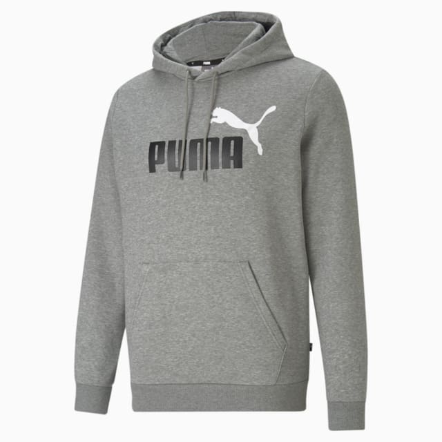 Imagen PUMA Polerón con capucha y logotipo grande bicolor para hombre Essentials+