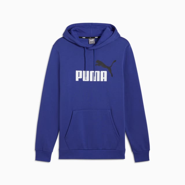 Imagen PUMA Polerón con capucha y logotipo grande bicolor para hombre Essentials+