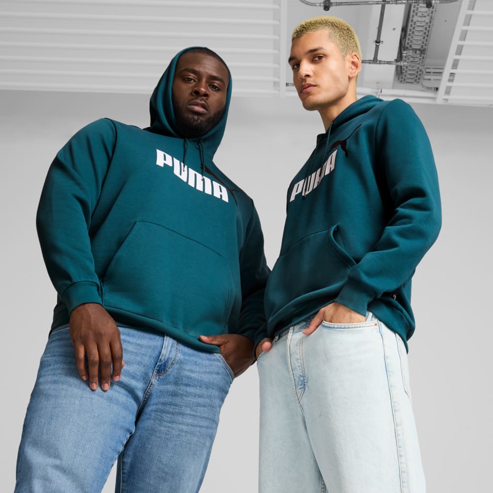 Изображение Puma Толстовка Essentials+ Two-Tone Big Logo Men's Hoodie #1: Cold Green