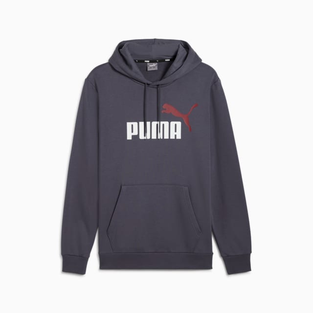 Imagen PUMA Polerón con capucha y logotipo grande bicolor para hombre Essentials+