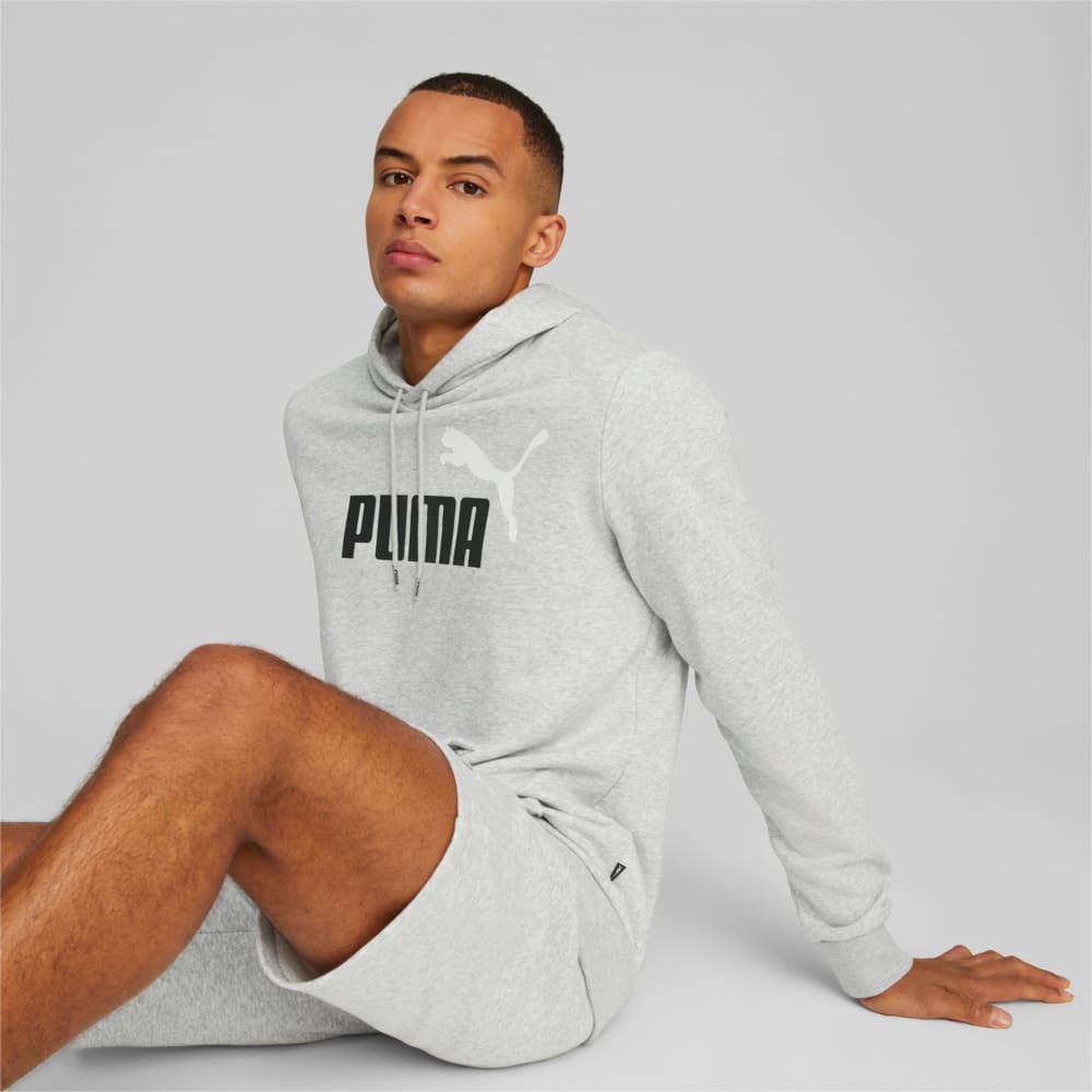 Изображение Puma Толстовка Essentials+ Two-Tone Big Logo Men's Hoodie #1: light gray heather