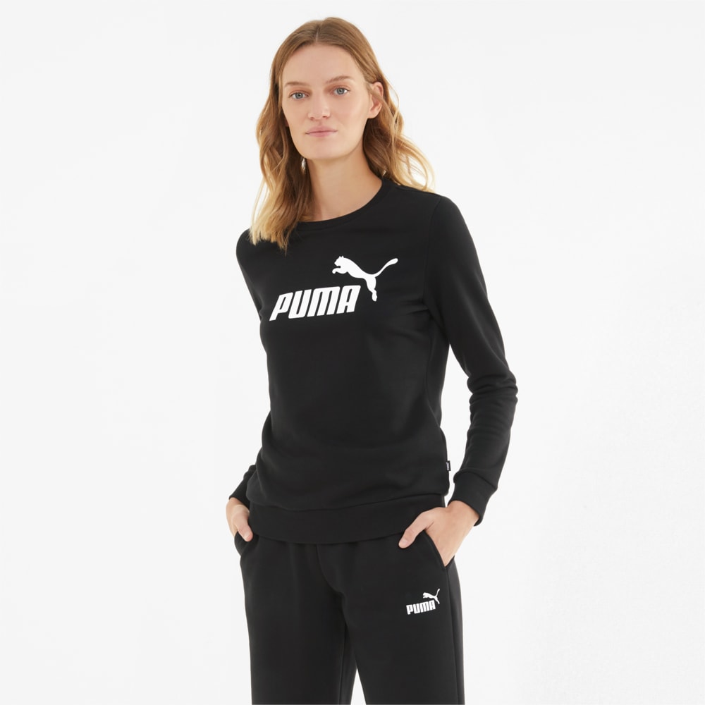 Изображение Puma Толстовка Essentials Logo Crew Neck Women's Sweater #1: Puma Black