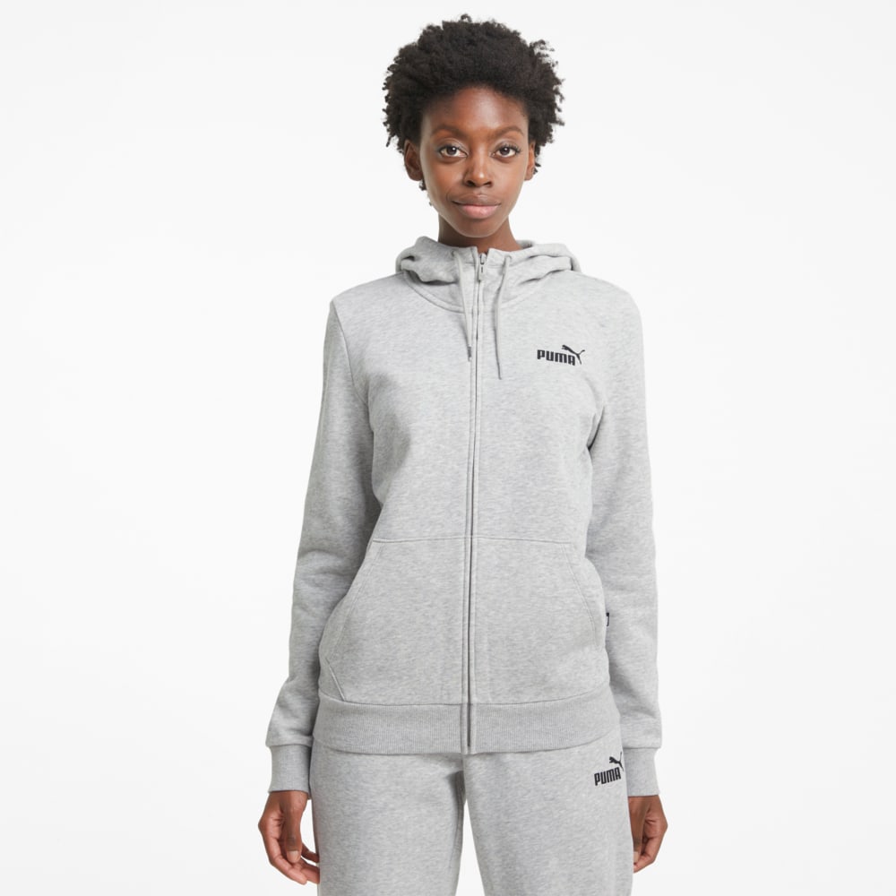 Изображение Puma Толстовка Essentials Full-Zip Women’‎s Hoodie #1: light gray heather