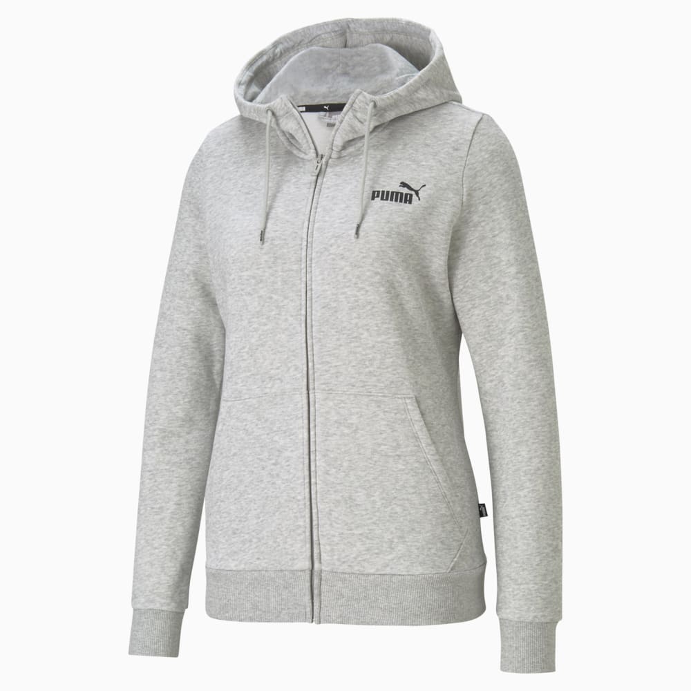 Essentials Full Zip Women s Hoodie light gray heather Puma 586811 04