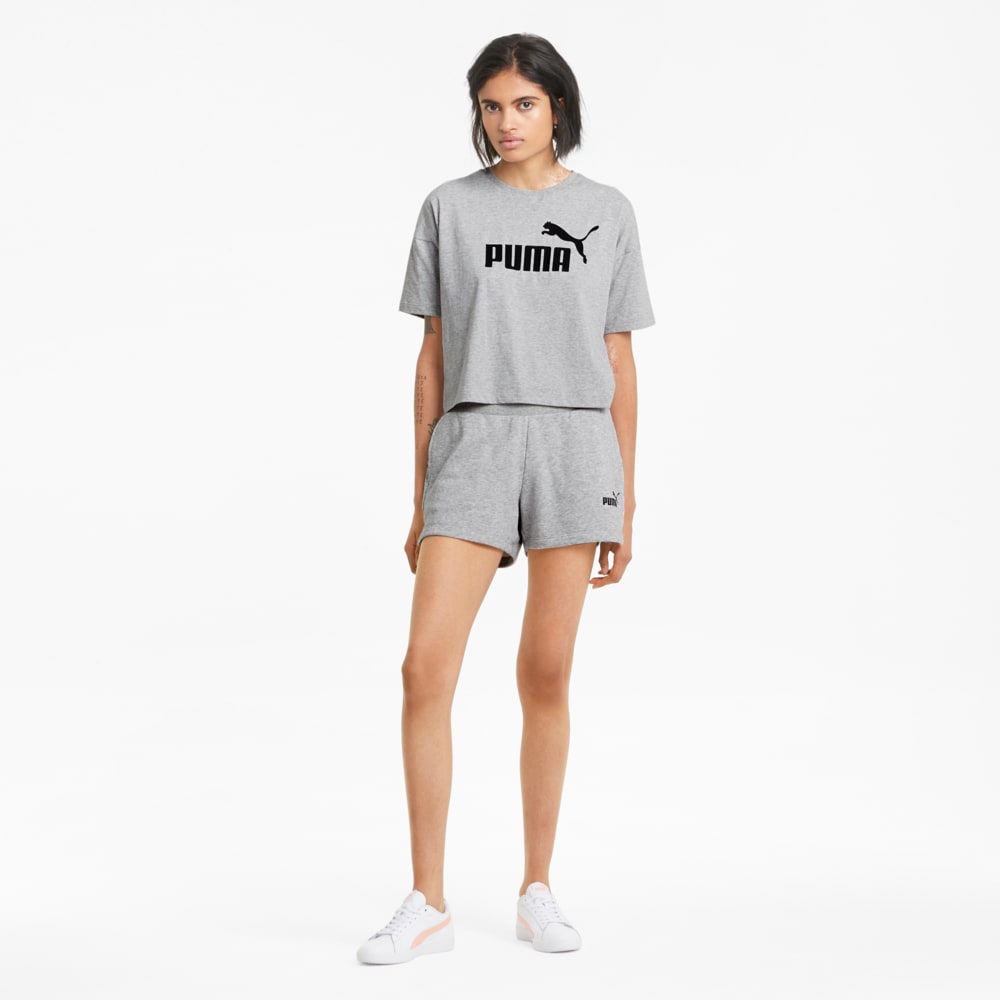 

PUMA - female - Топ Essentials Logo Cropped Women's Tee – Light Gray Heather –, Серый