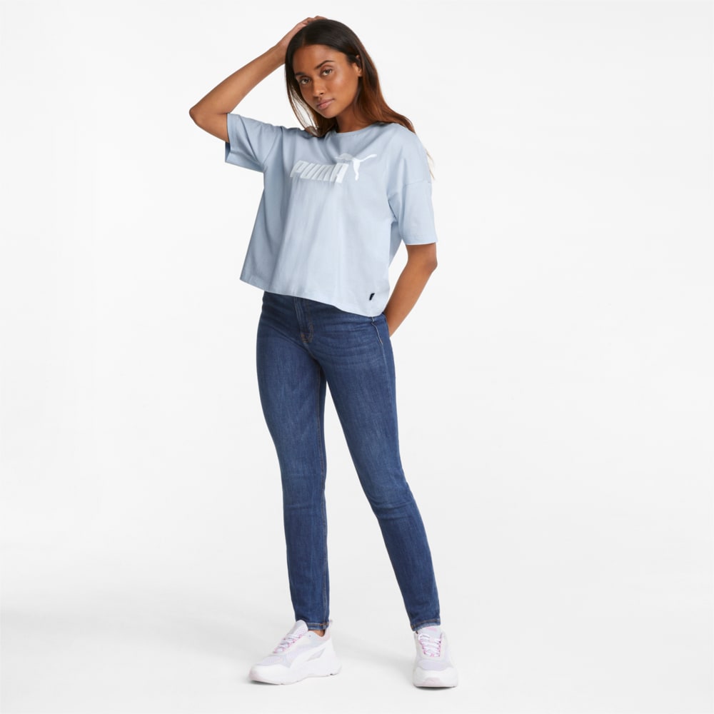 

PUMA - female - Топ Essentials Logo Cropped Women's Tee – Arctic Ice –, Синий