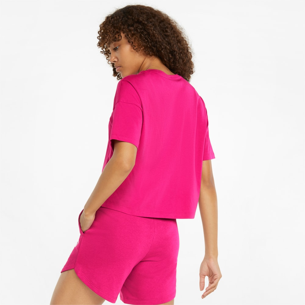 Изображение Puma Футболка Essentials Logo Cropped Women's Tee #2: Festival Fuchsia