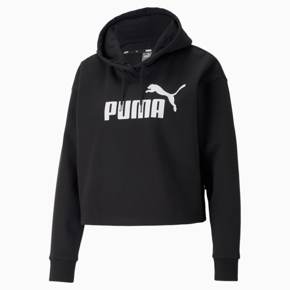 Изображение Puma Толстовка Essentials Cropped Logo Women’s Hoodie #1: Puma Black