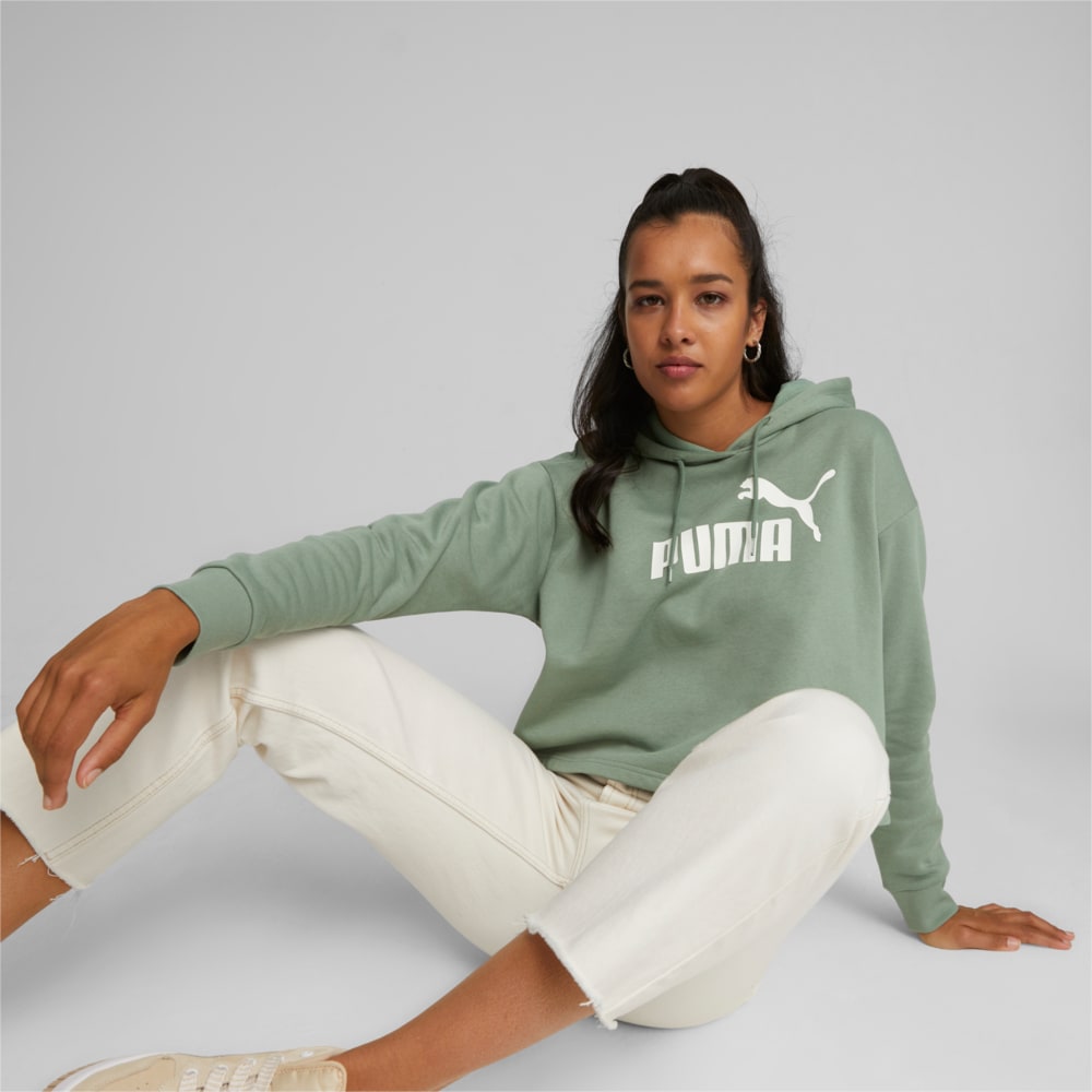 Image PUMA Moletom com Capuz Essentials Cropped Logo Fleece Feminino #1