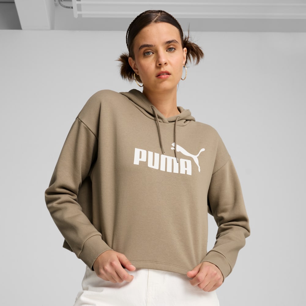Image PUMA Moletom com Capuz Essentials Cropped Logo Fleece Feminino #0