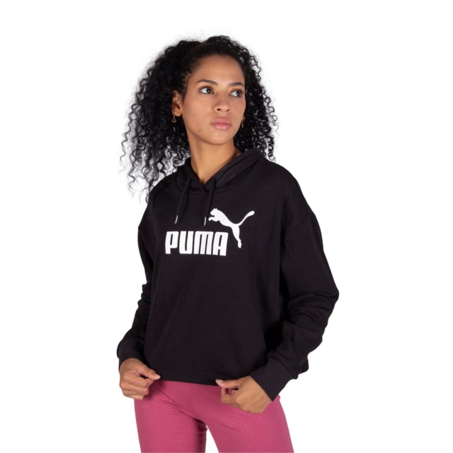 Image PUMA Moletom com Capuz Essentials Logo Cropped Feminino