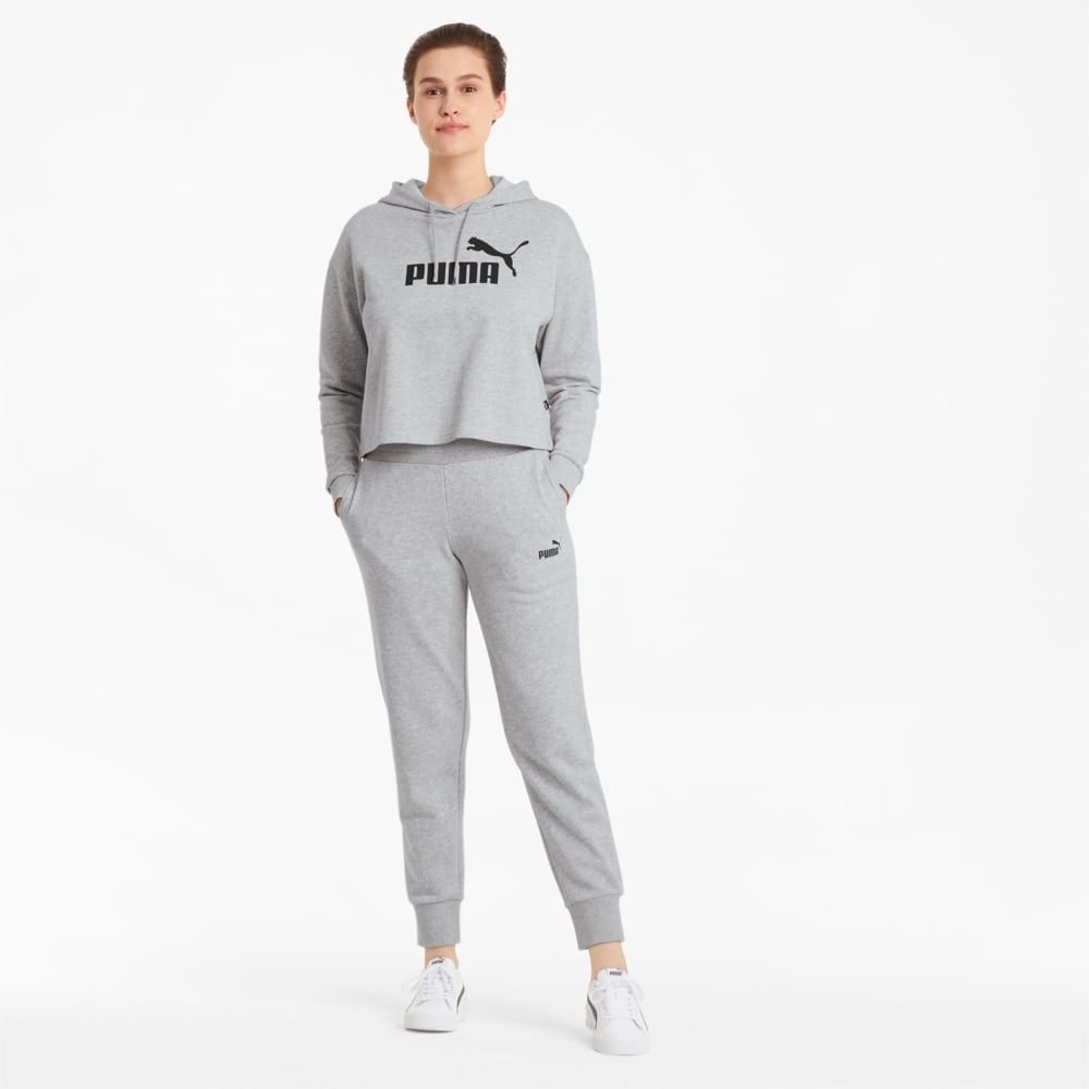 

PUMA - female - Толстовка Essentials Logo Cropped Women's Hoodie – Light Gray Heather –, Серый