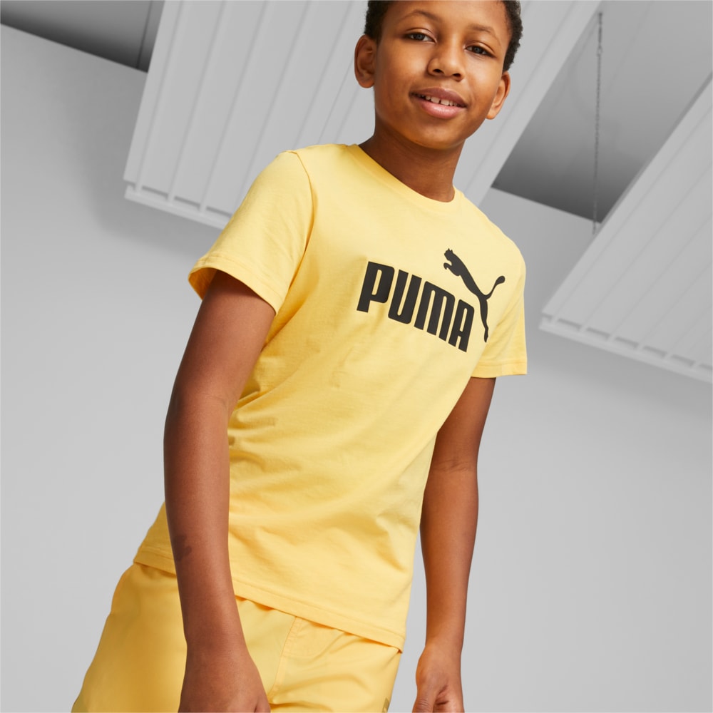 Изображение Puma Детская футболка Essentials Logo Youth Tee #1: Mustard Seed