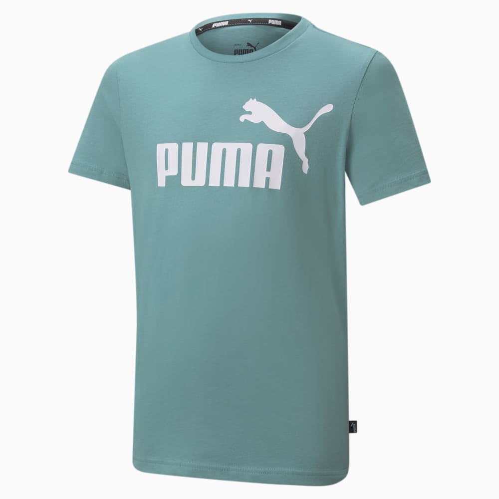 Изображение Puma Детская футболка Essentials Logo Youth Tee #1: Mineral Blue