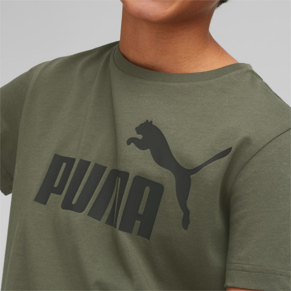 Изображение Puma Детская футболка Essentials Logo Youth Tee #2: Green Moss