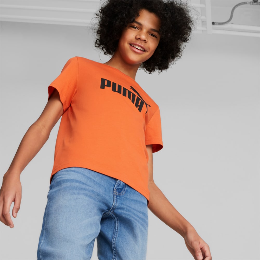 Изображение Puma Детская футболка Essentials Logo Youth Tee #1: Chili Powder