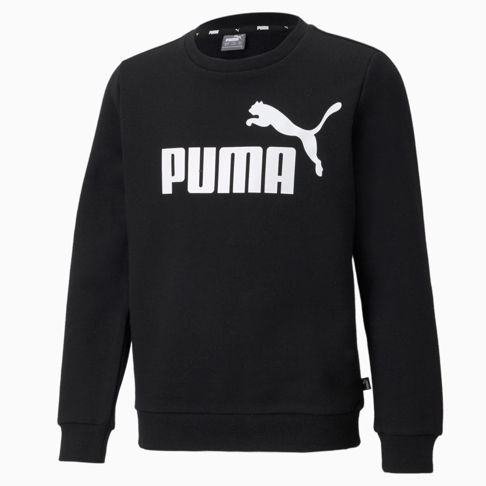 Изображение Puma Детский свитшот Essentials Big Logo Crew Neck Youth Sweatshirt #1: Puma Black