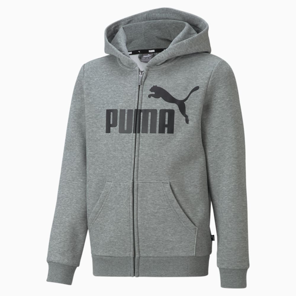 Зображення Puma Дитяча толстовка Essentials Big Logo Full-Zip Youth Hoodie #1: Medium Gray Heather