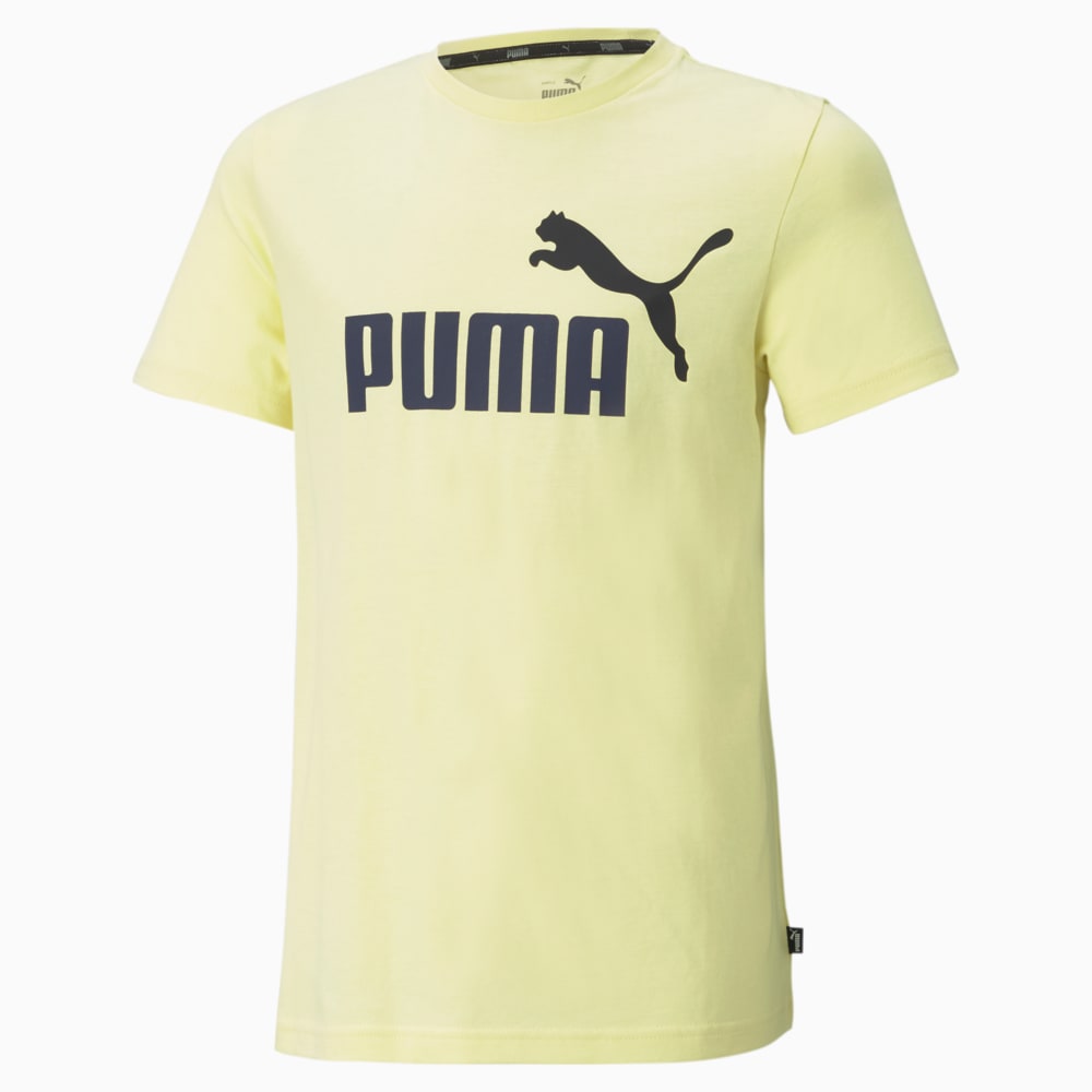 Зображення Puma Дитяча футболка Essentials+ Two-Tone Logo Youth Tee #1: Yellow Pear