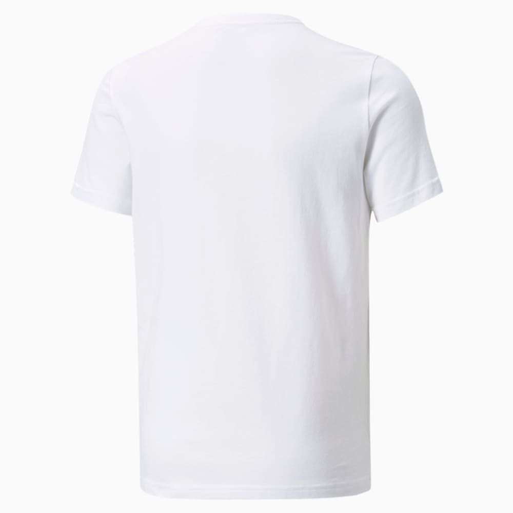 Изображение Puma Детская футболка Essentials+ Two-Tone Logo Youth Tee #2: Puma White-High Risk Red