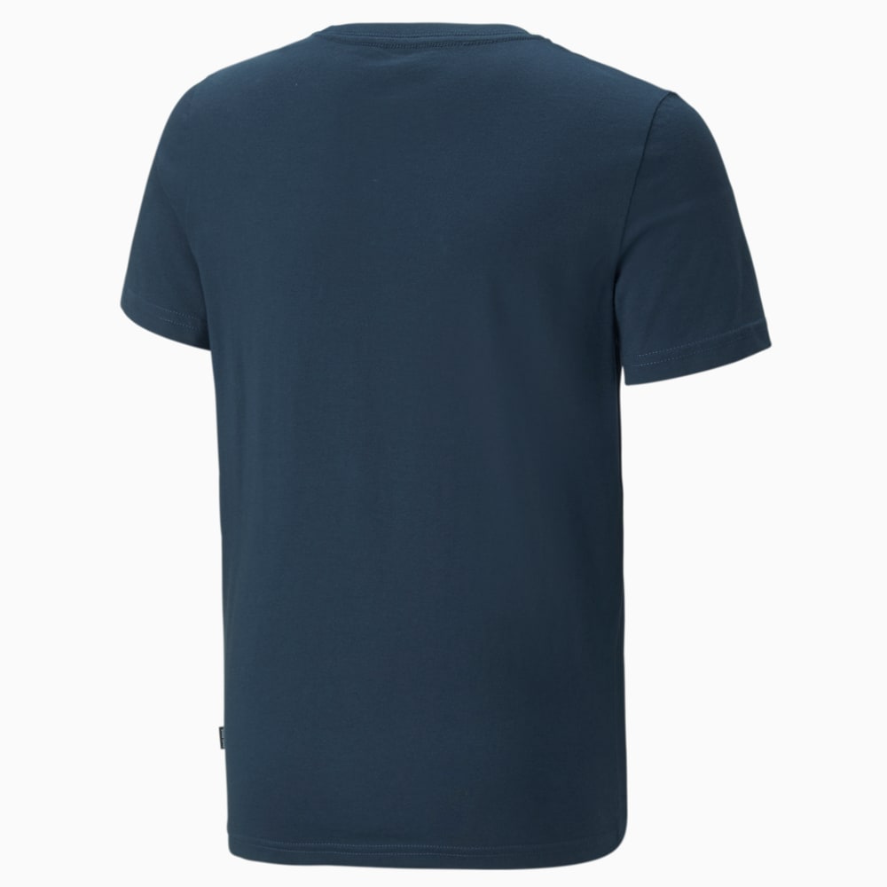 Изображение Puma Детская футболка Essentials+ Two-Tone Logo Youth Tee #2: Marine Blue-Black