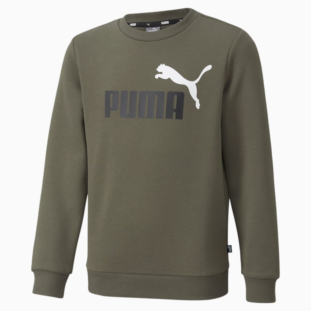 Изображение Puma Детская толстовка Essentials+ Two-Tone Big Logo Crew Neck Youth Sweater #1: Grape Leaf