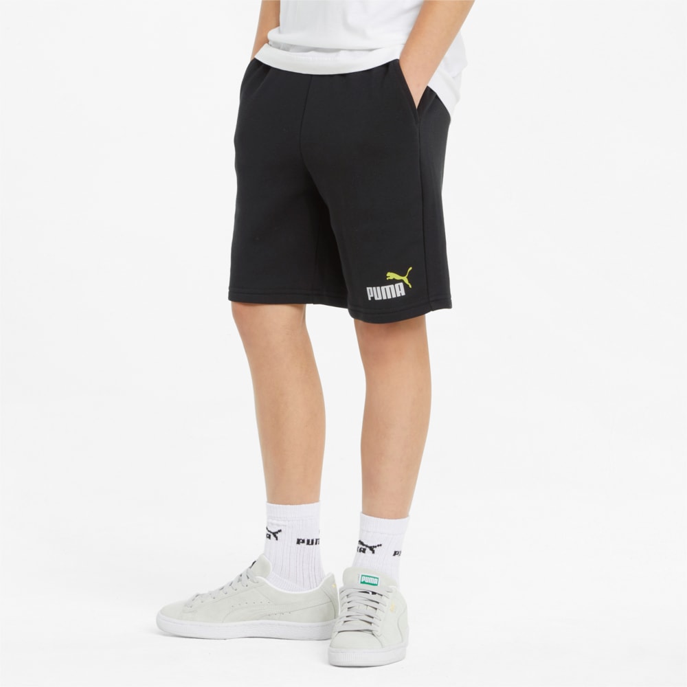 Изображение Puma Детские шорты Essentials+ Two-Tone Youth Shorts #1: Puma Black-Lemon