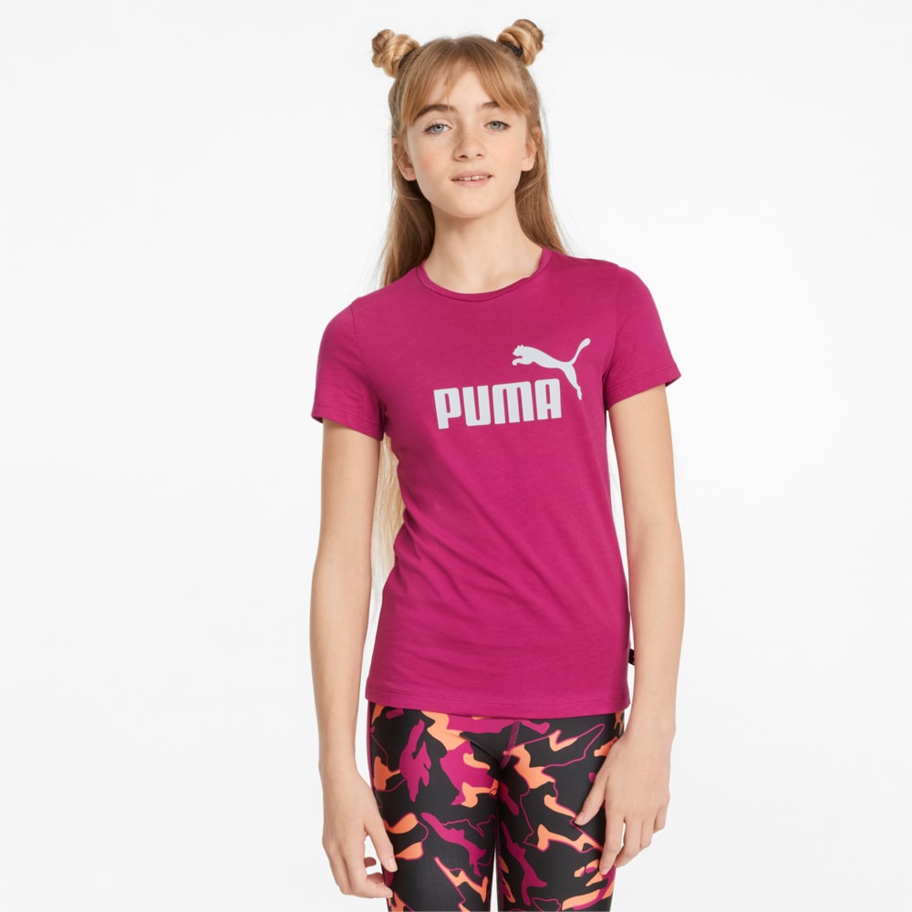 Изображение Puma Детская футболка Essentials Logo Youth Tee #1: Festival Fuchsia