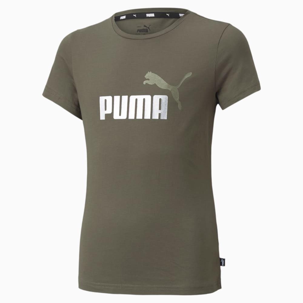 Изображение Puma Детская футболка Essentials Logo Youth Tee #1: Grape Leaf