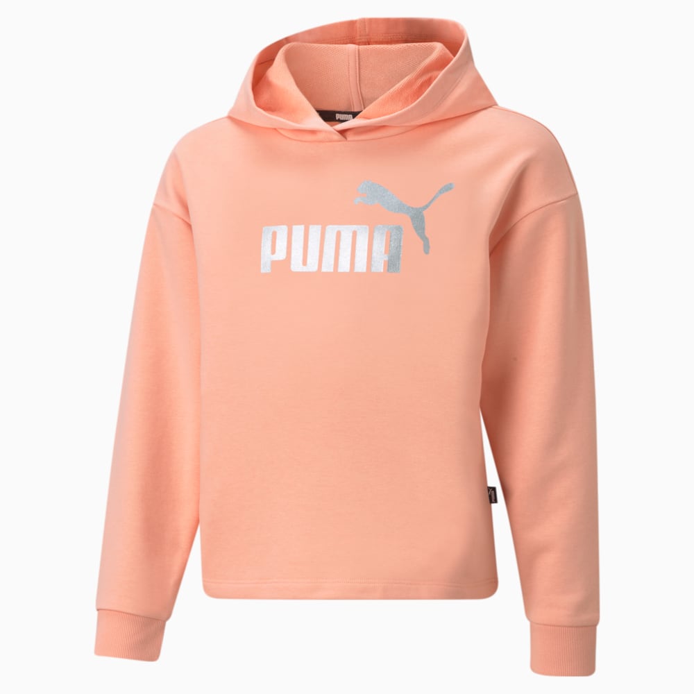 Изображение Puma Детская толстовка Essentials+ Logo Cropped Youth Hoodie #1: Apricot Blush