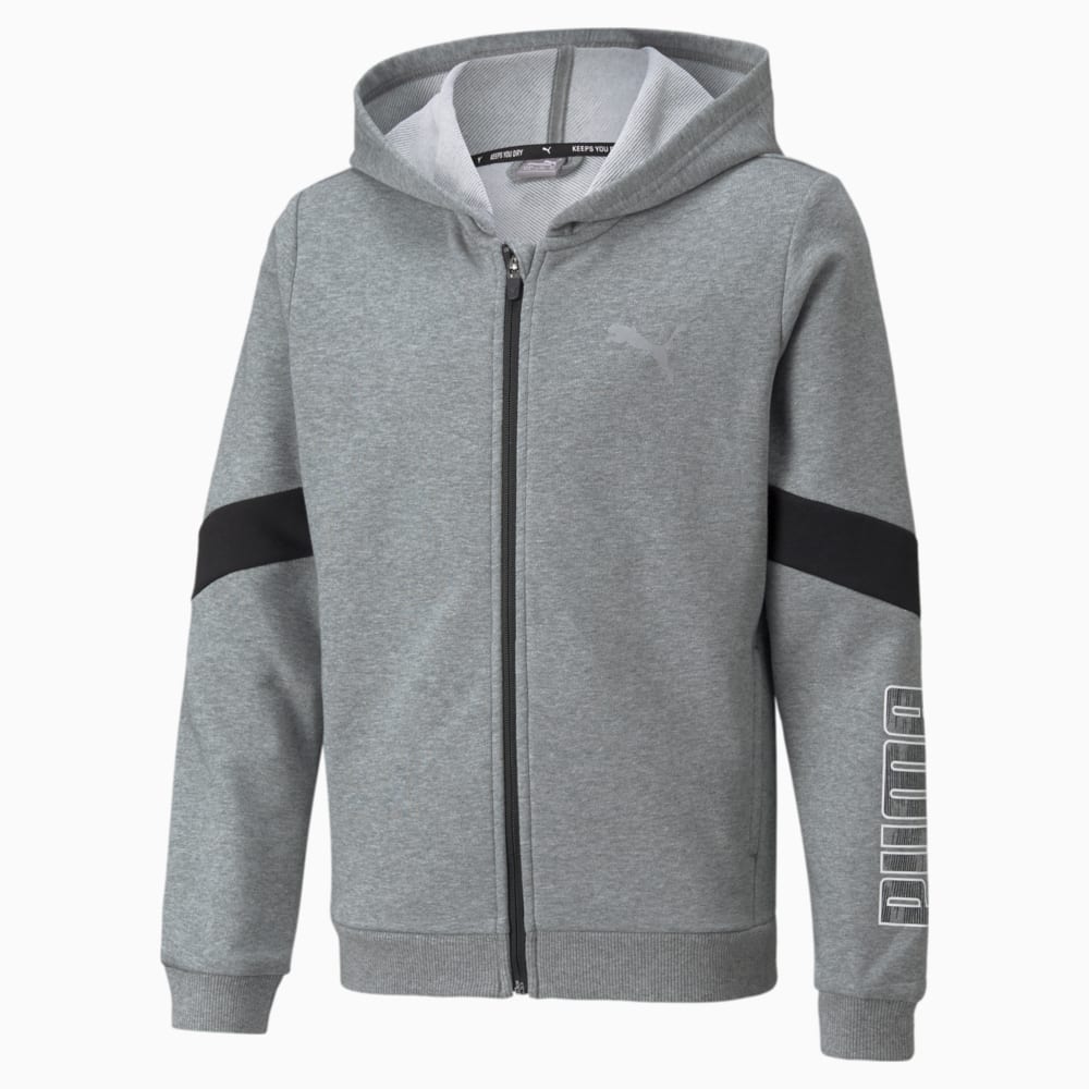 Зображення Puma Дитяча толстовка Active Sport Full-Zip Youth Hoodie #1: Medium Gray Heather
