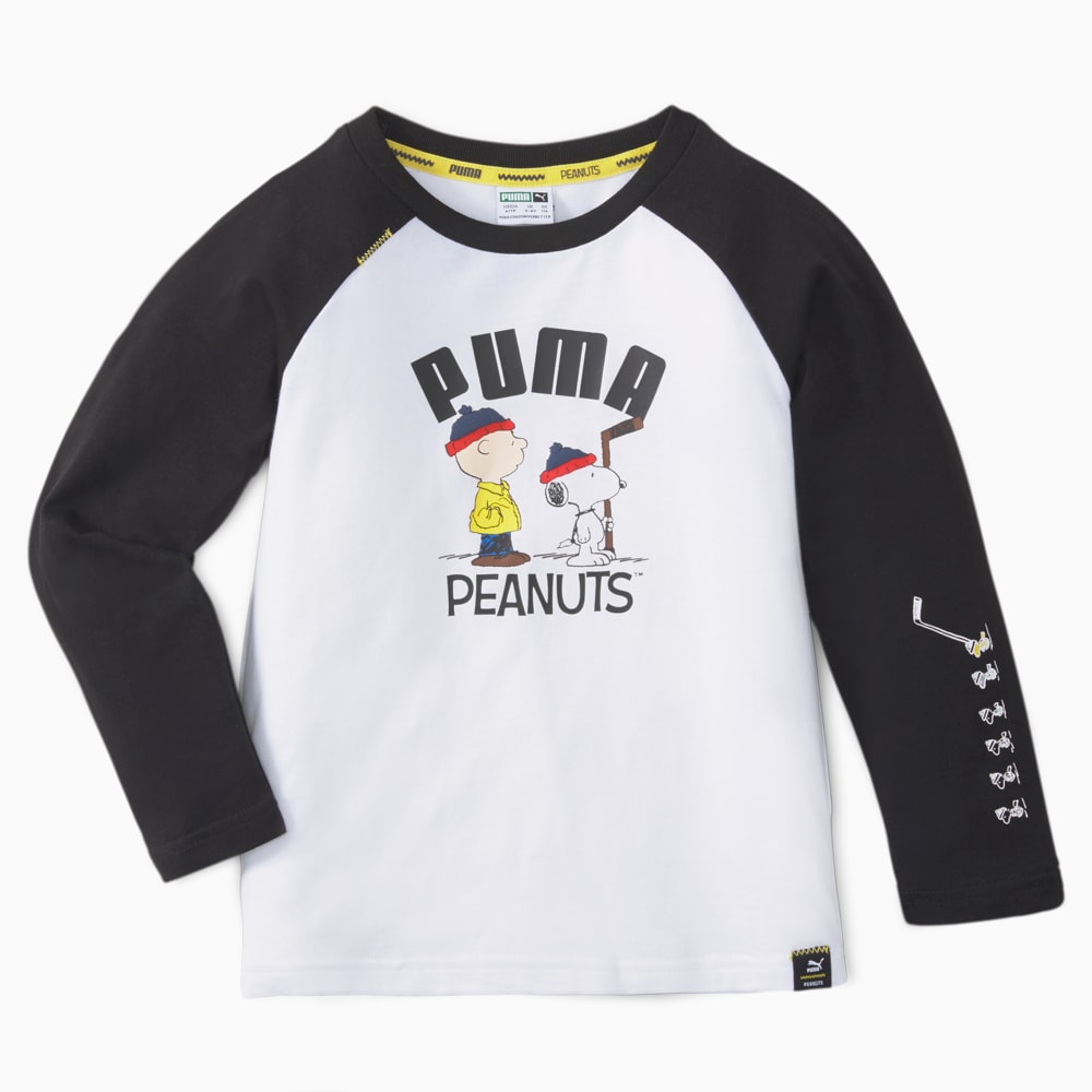 Изображение Puma Детская футболка с длинным рукавом PUMA x PEANUTS Long Sleeve Kids' Tee #1: Puma Black