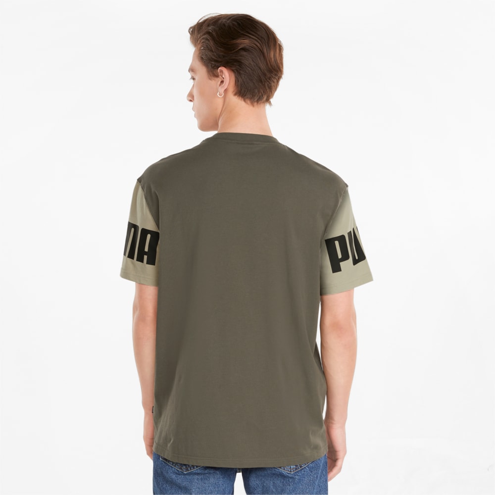 

PUMA - male - Футболка Power Colourblock Men’s Tee – Grape Leaf –, Зеленый