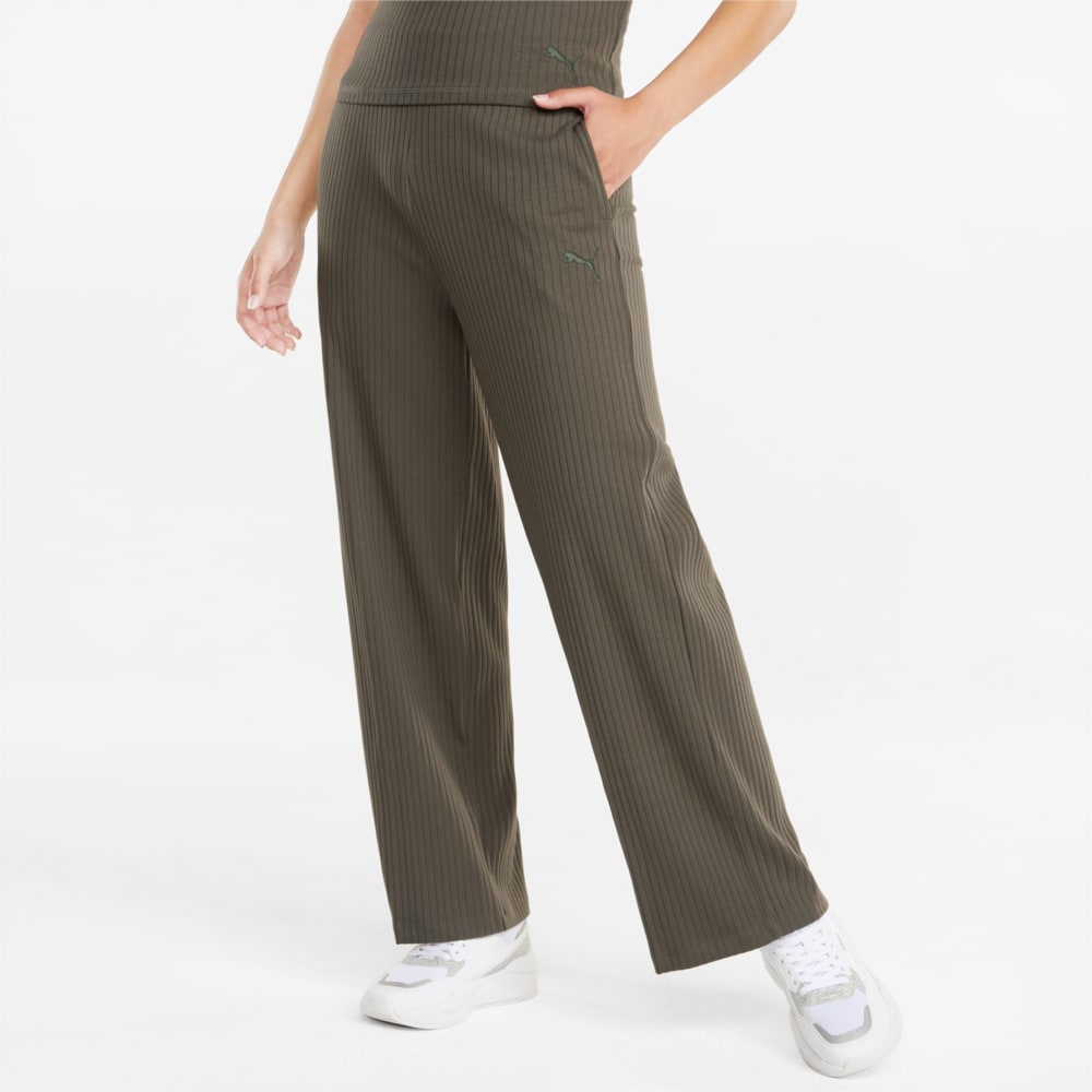 Image Puma HER Ribbed Wide Women's Pants #1