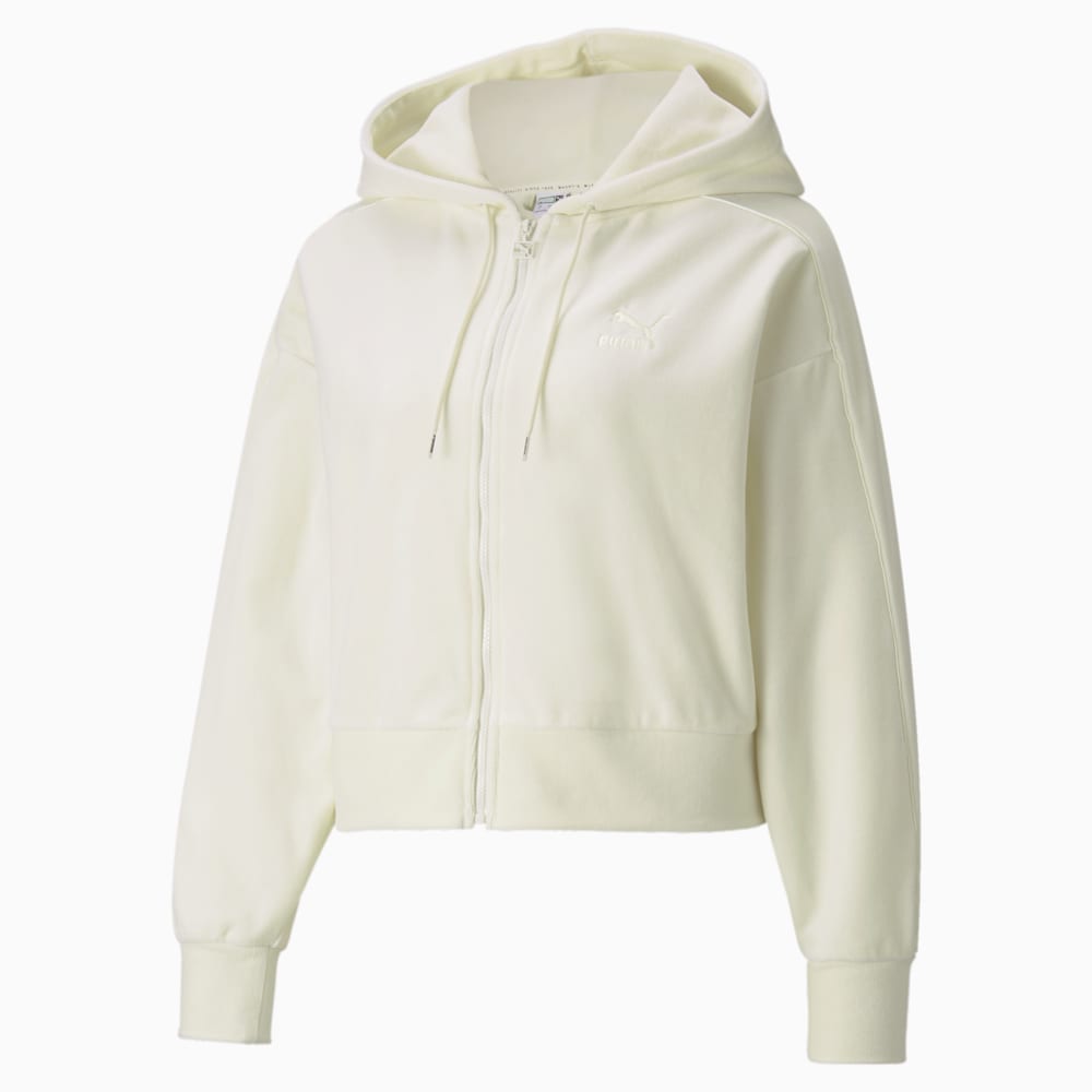 фото Толстовка iconic t7 velour full-zip women's hoodie puma