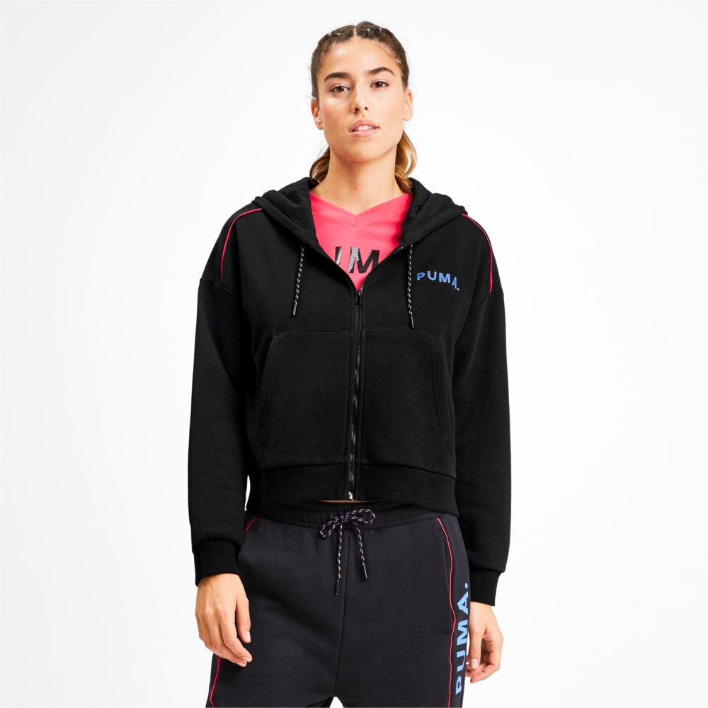 Зображення Puma Толстовка Chase Cropped FZ Hoody #1: Puma Black