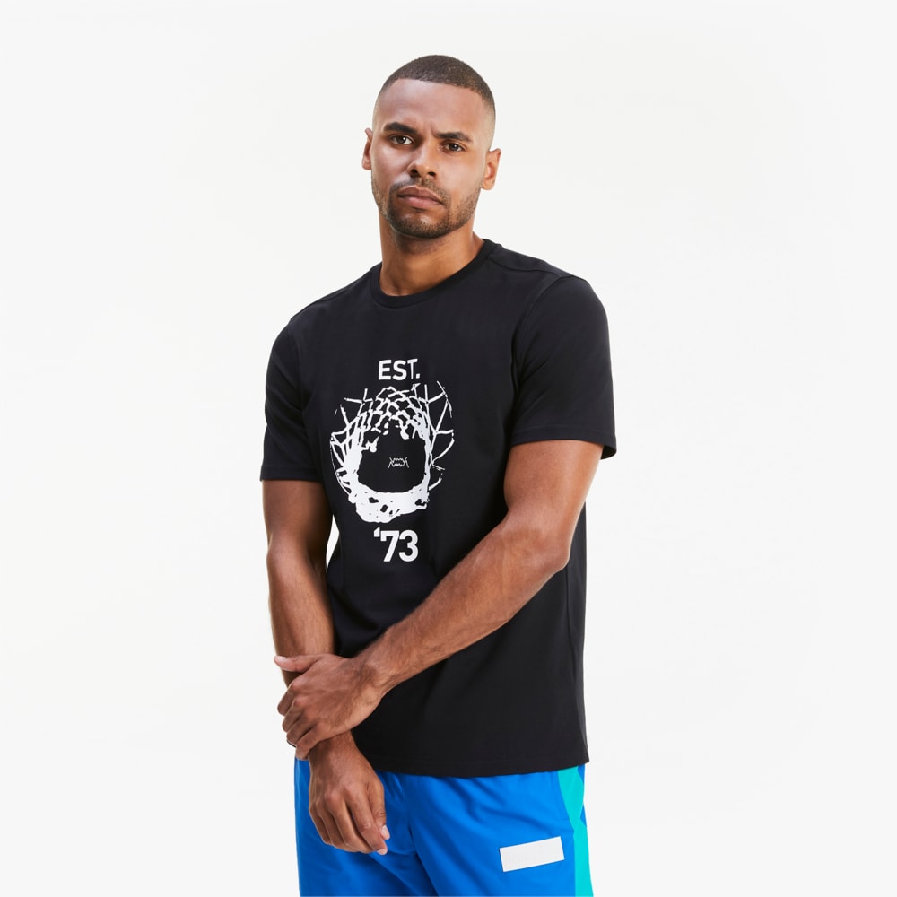 Зображення Puma Футболка Parquet Street Graphic Men's Basketball Tee #1: Puma Black